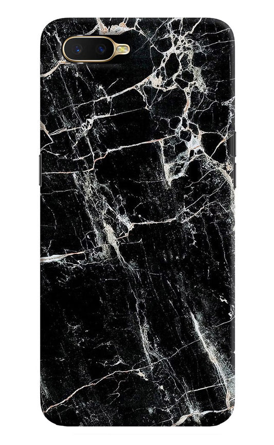 Black Marble Texture Oppo K1 Hard Case Back Cover by Casekaro