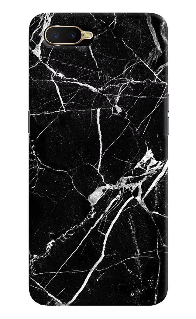 Black Marble Pattern Oppo K1 Hard Case Back Cover by Casekaro