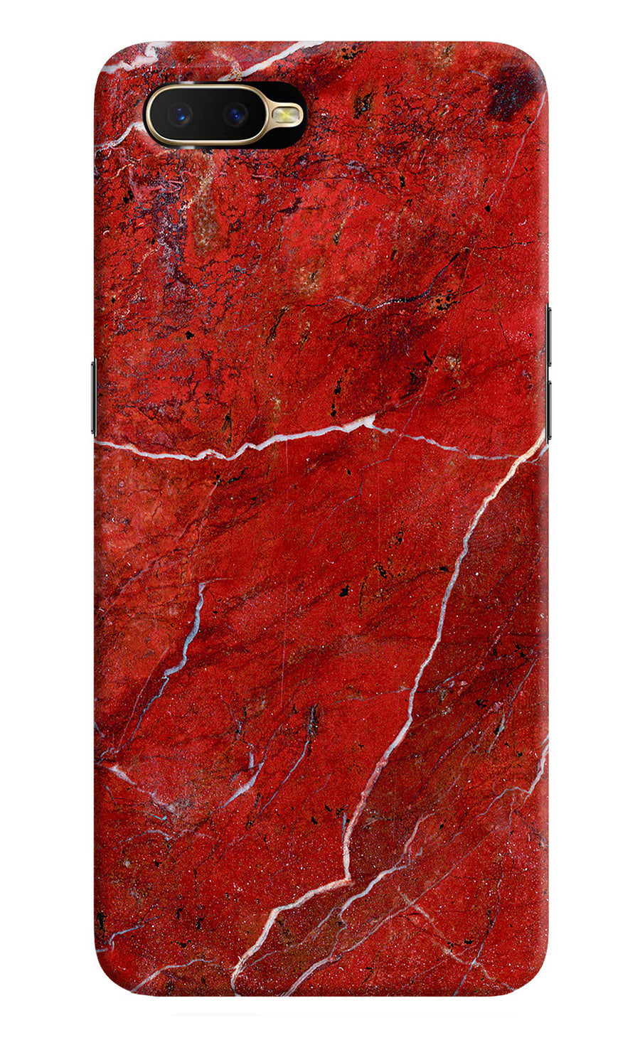 Red Marble Design Oppo K1 Back Cover, Hard case