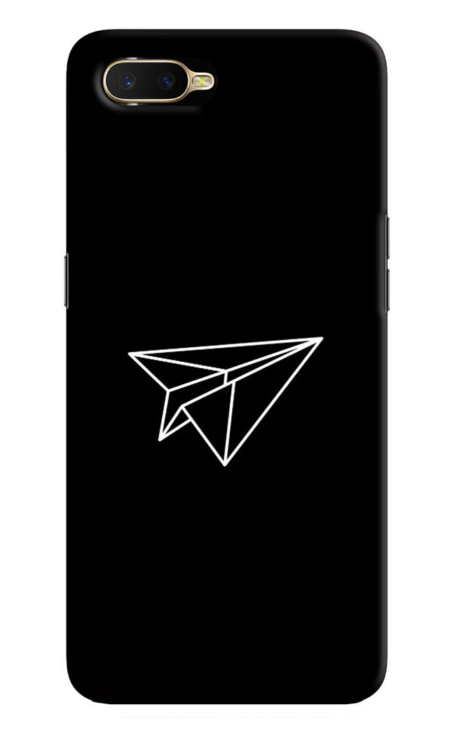 Paper Plane White Oppo K1 Hard Case Back Cover by Casekaro