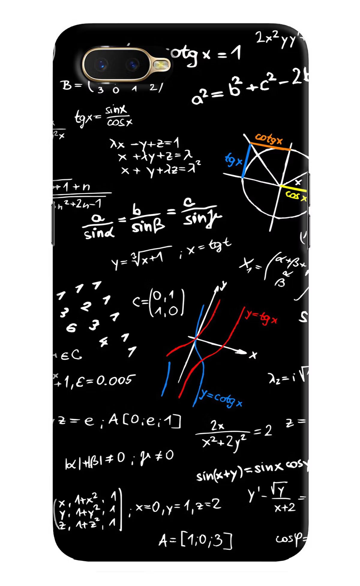 Mathematics Formula Oppo K1 Hard Case Back Cover by Casekaro