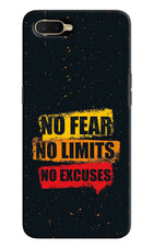 No Fear No Limits No Excuse Oppo K1 Hard Case Back Cover by Casekaro