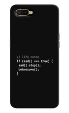 Life Motto Code Oppo K1 Hard Case Back Cover by Casekaro