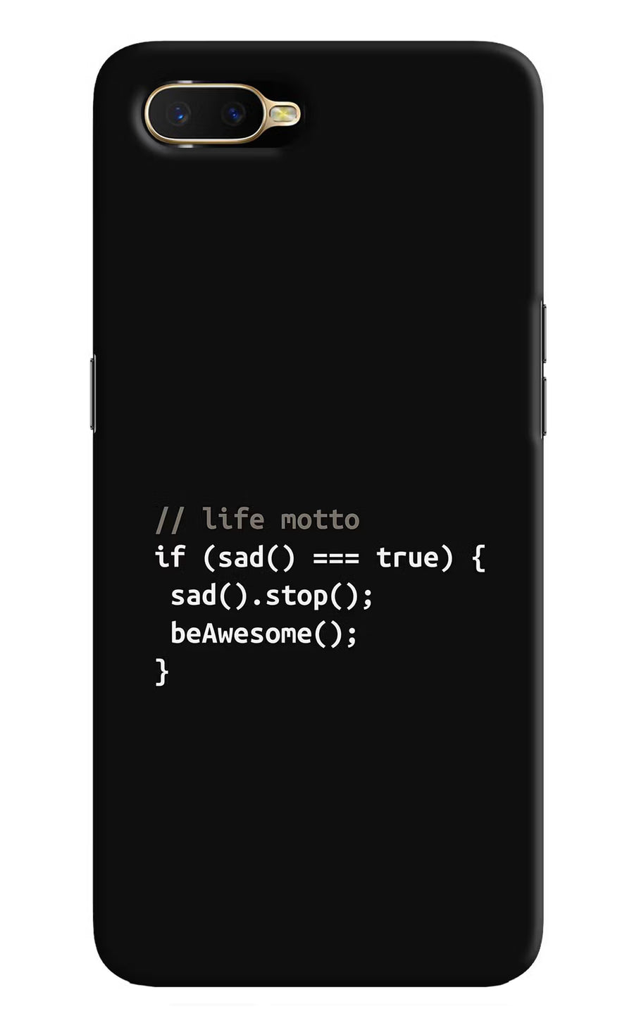 Life Motto Code Oppo K1 Back Cover, Hard case