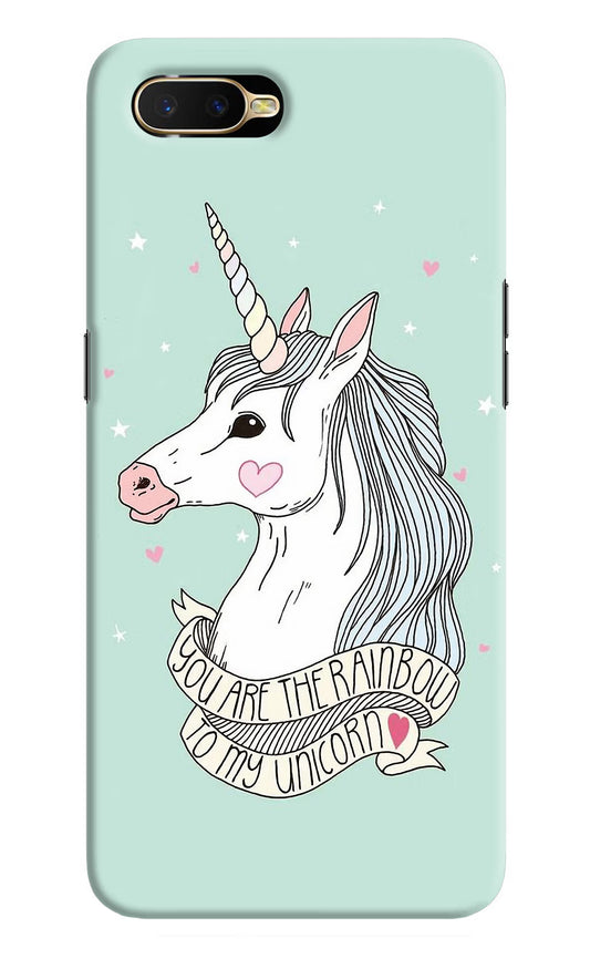 Unicorn Wallpaper Oppo K1 Hard Case Back Cover by Casekaro
