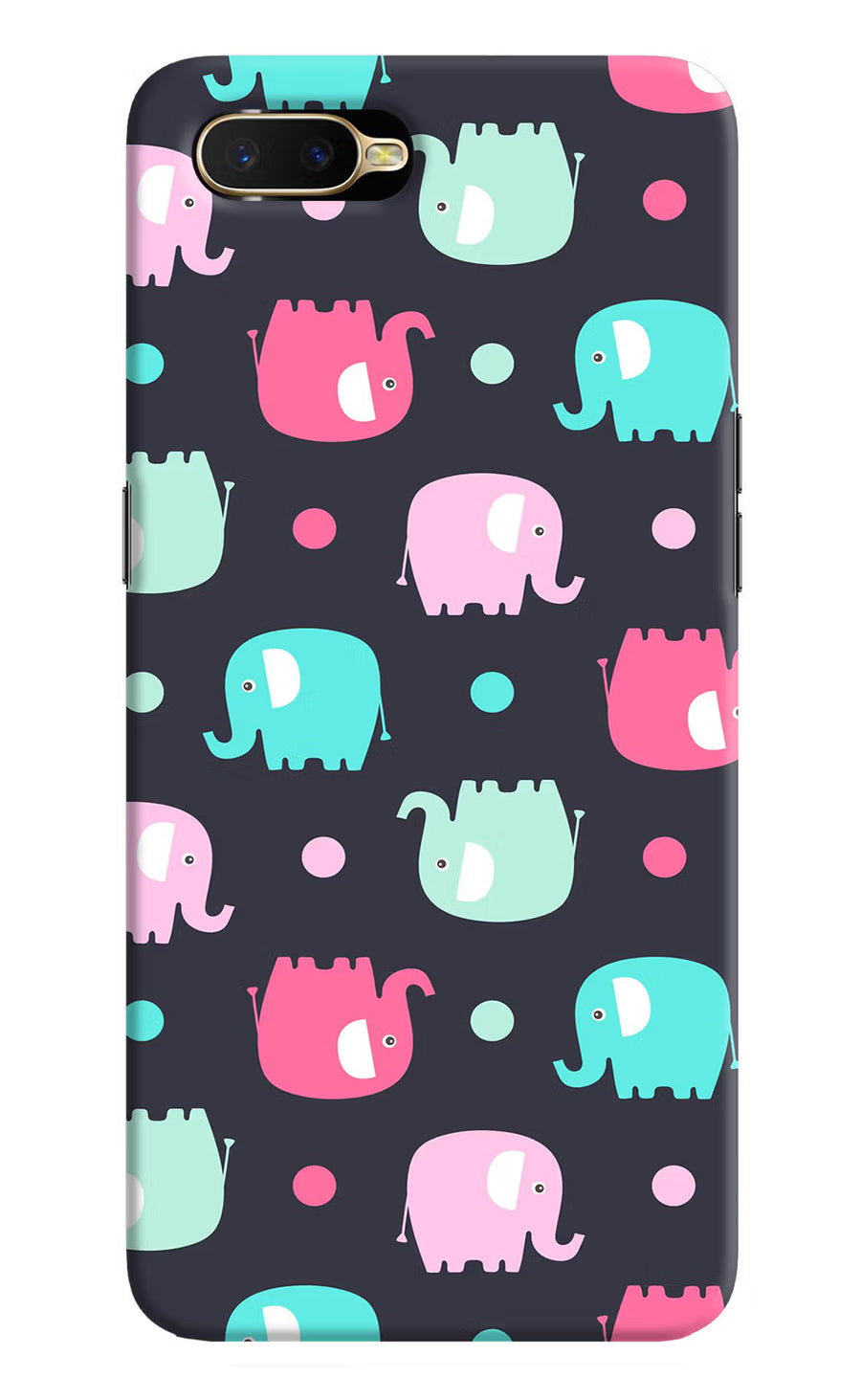 Elephants Oppo K1 Back Cover, Hard case