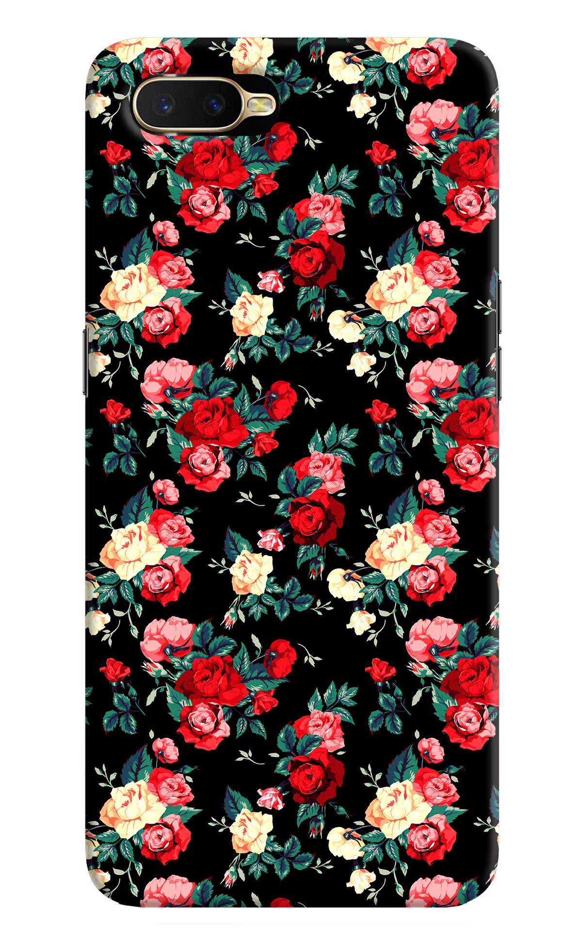 Rose Pattern Oppo K1 Hard Case Back Cover by Casekaro