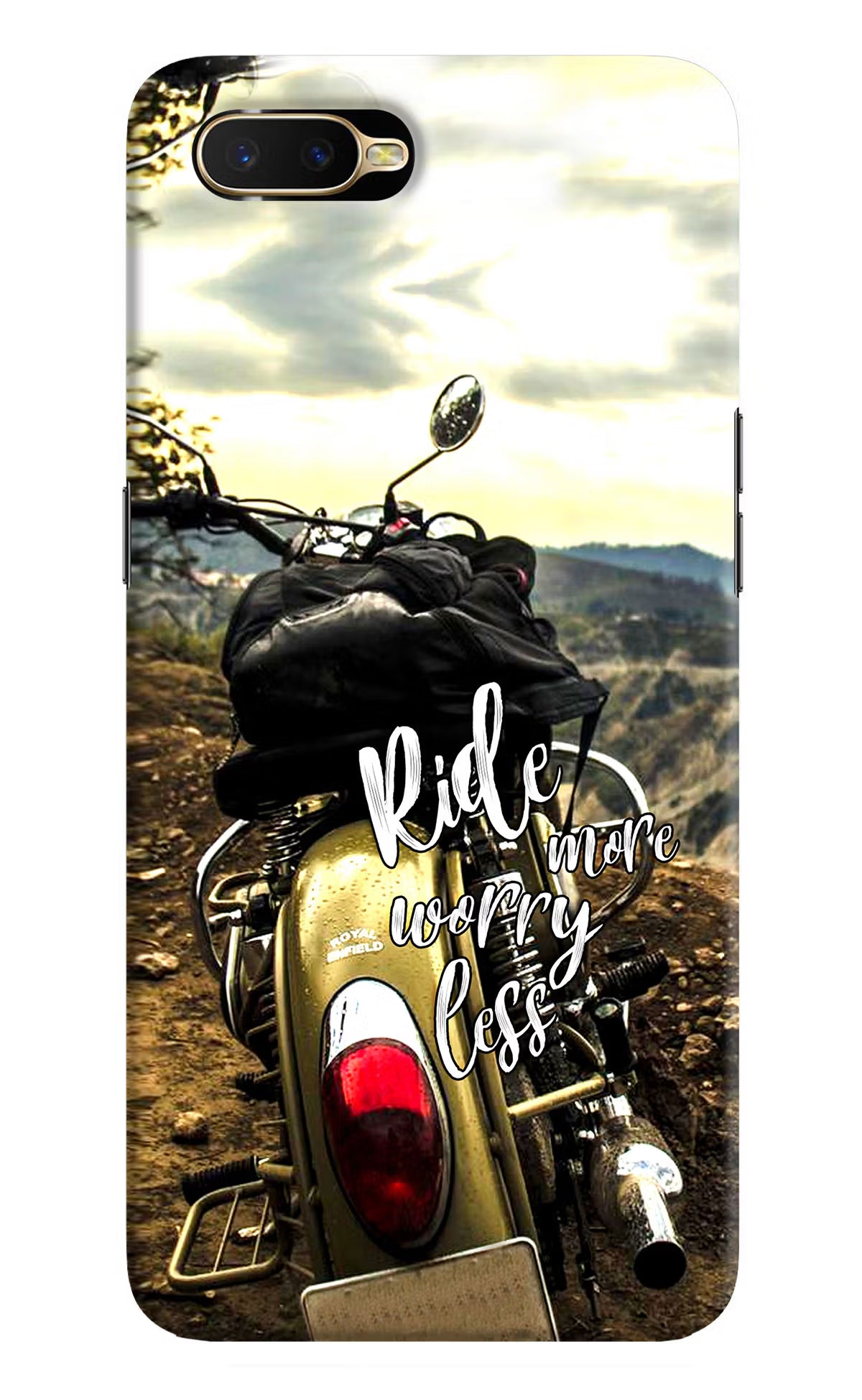 Ride More Worry Less Oppo K1 Hard Case Back Cover by Casekaro
