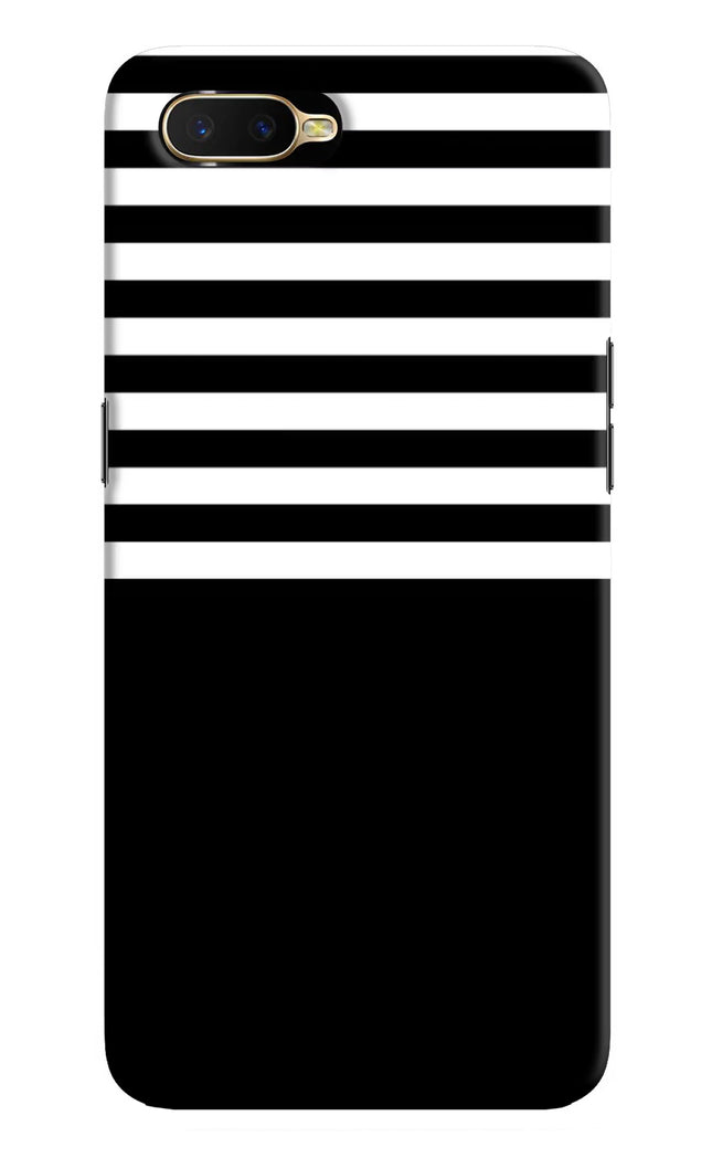 Black and White Print Oppo K1 Hard Case Back Cover by Casekaro