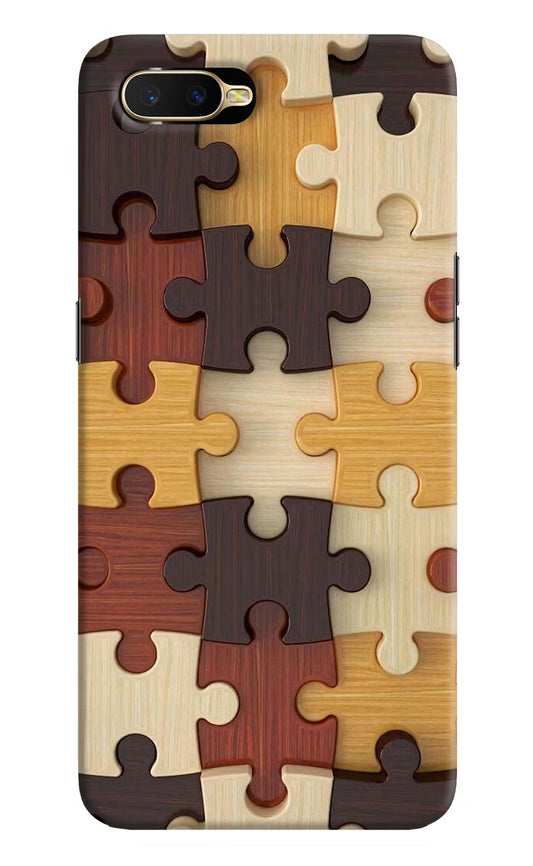 Wooden Puzzle Oppo K1 Hard Case Back Cover by Casekaro