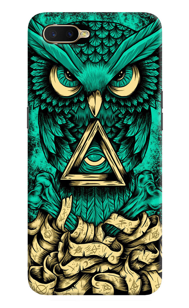 Green Owl Oppo K1 Hard Case Back Cover by Casekaro