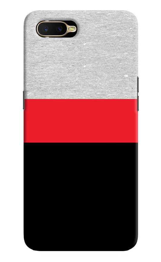 Tri Color Pattern Oppo K1 Hard Case Back Cover by Casekaro