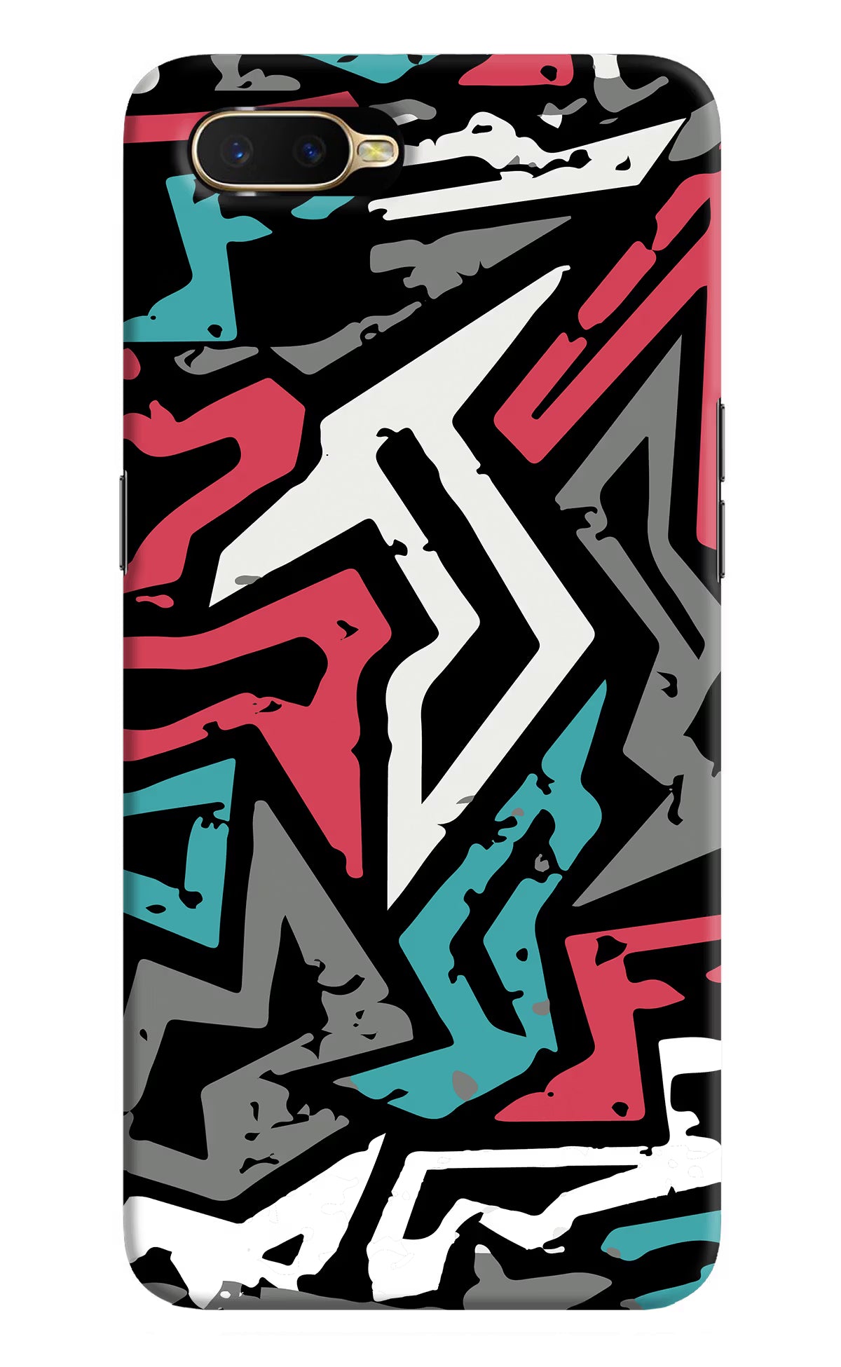 Geometric Graffiti Oppo K1 Hard Case Back Cover by Casekaro
