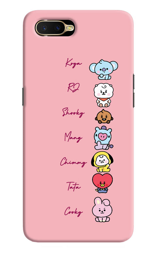 BTS names Oppo K1 Hard Case Back Cover by Casekaro