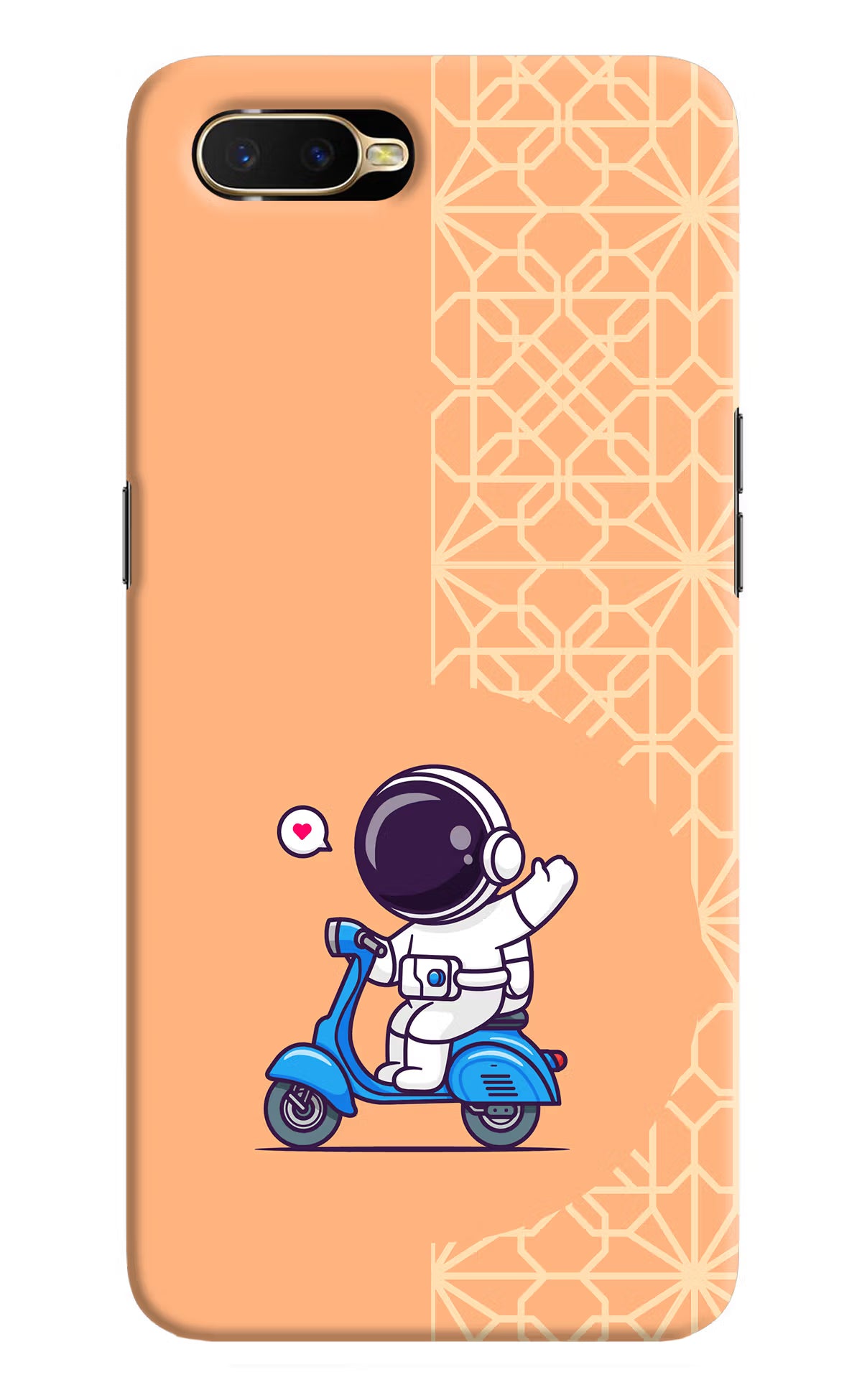 Cute Astronaut Riding Oppo K1 Hard Case Back Cover by Casekaro