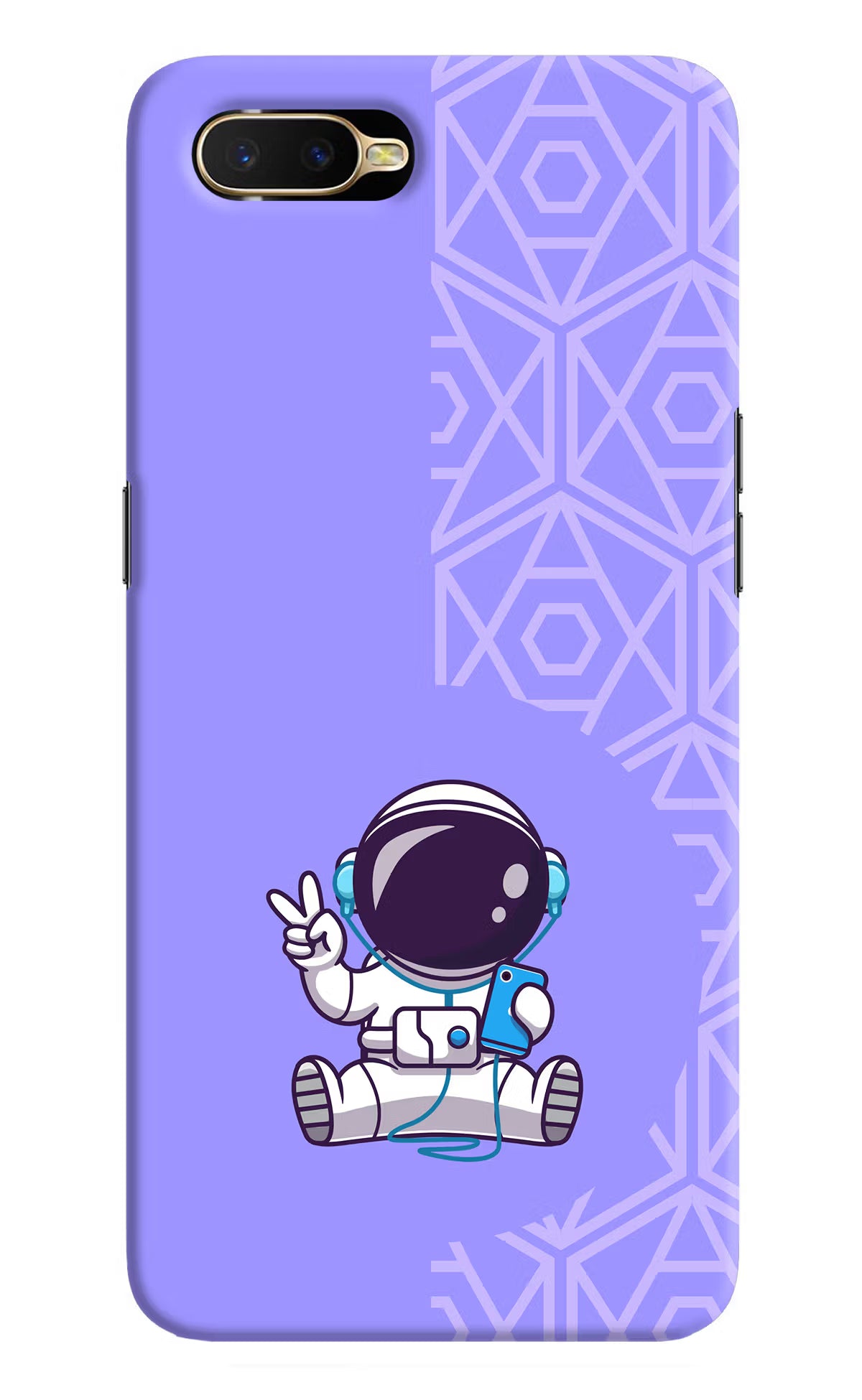 Cute Astronaut Chilling Oppo K1 Hard Case Back Cover by Casekaro