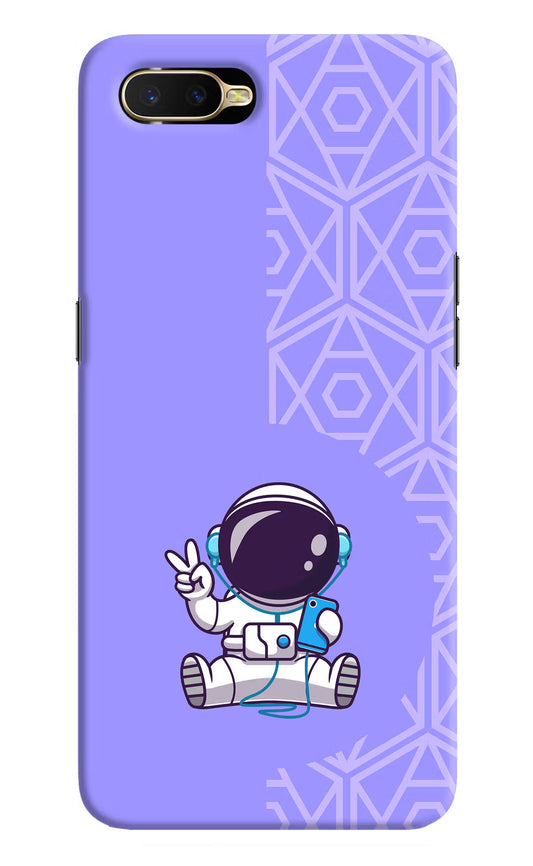 Cute Astronaut Chilling Oppo K1 Hard Case Back Cover by Casekaro