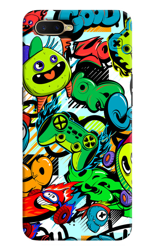 Game Doodle Oppo K1 Hard Case Back Cover by Casekaro