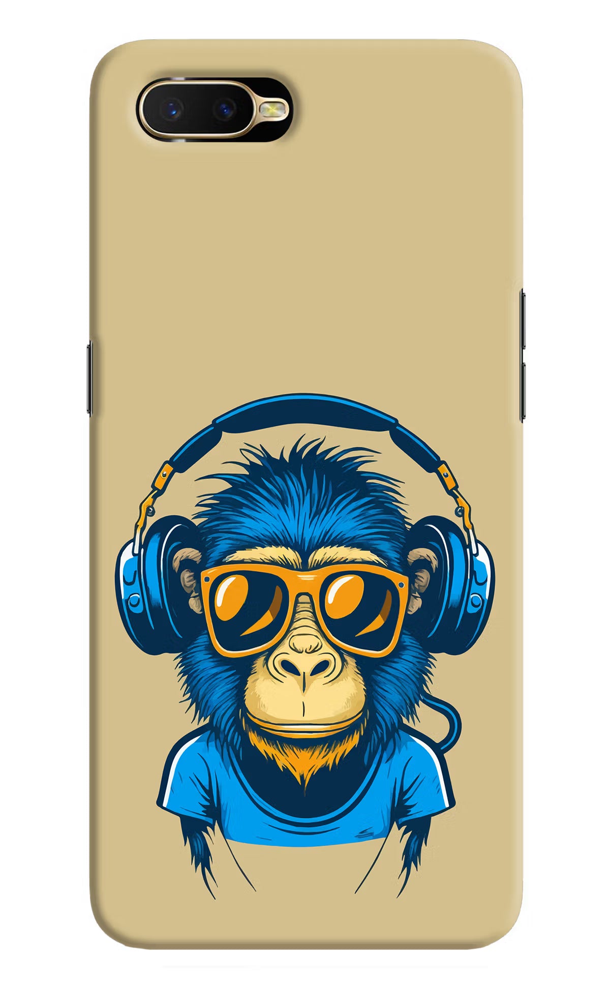 Monkey Headphone Oppo K1 Hard Case Back Cover by Casekaro