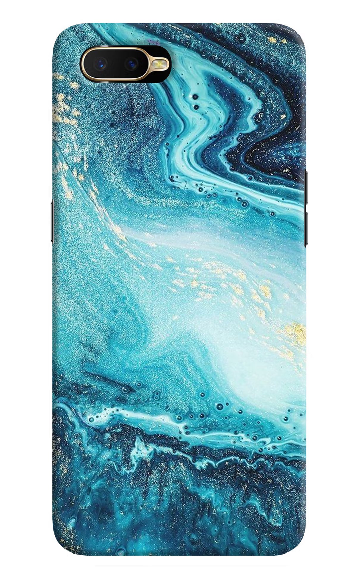 Blue Glitter Marble Oppo K1 Hard Case Back Cover by Casekaro