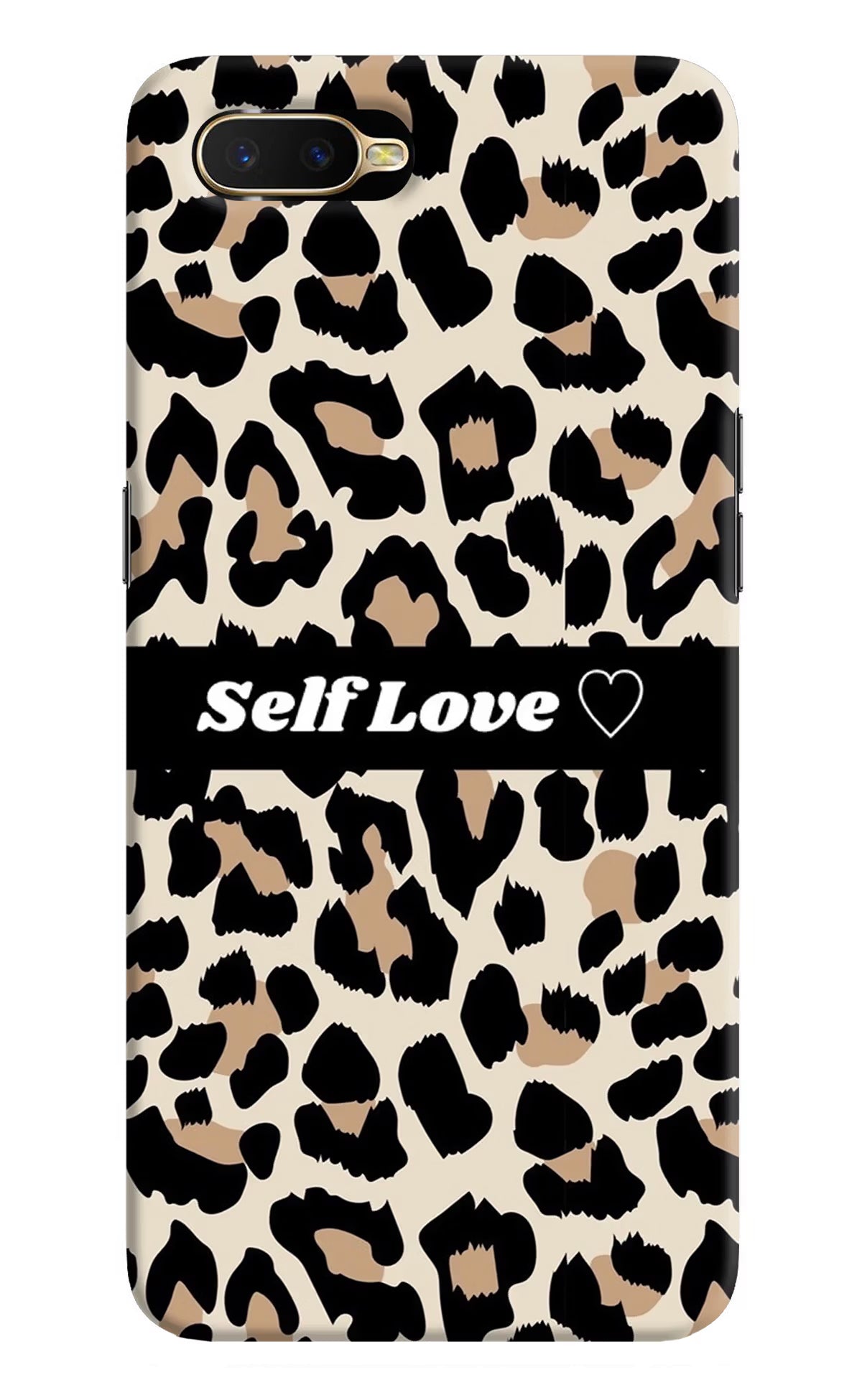 Leopard Print Self Love Oppo K1 Hard Case Back Cover by Casekaro