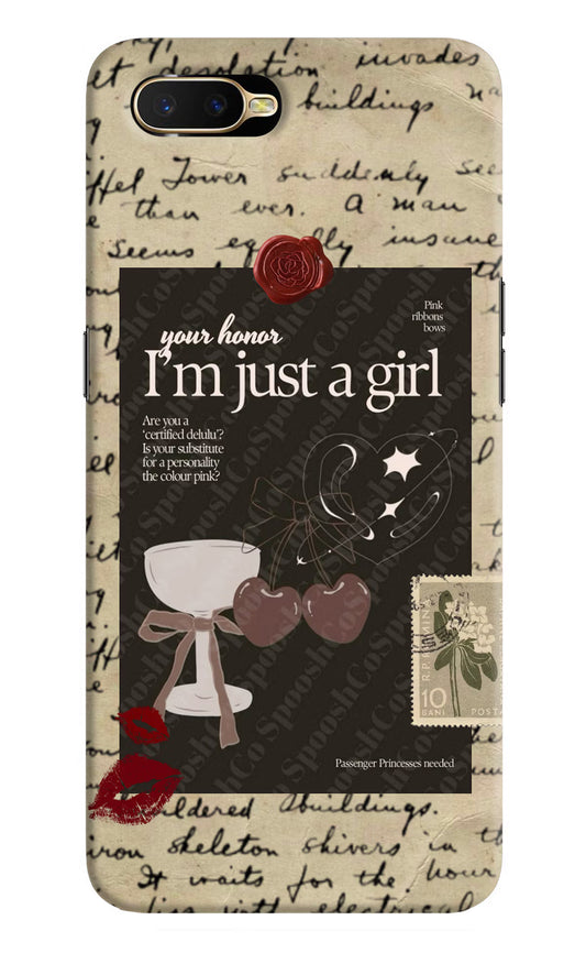I am just a girl Oppo K1 Hard Case Back Cover by Casekaro