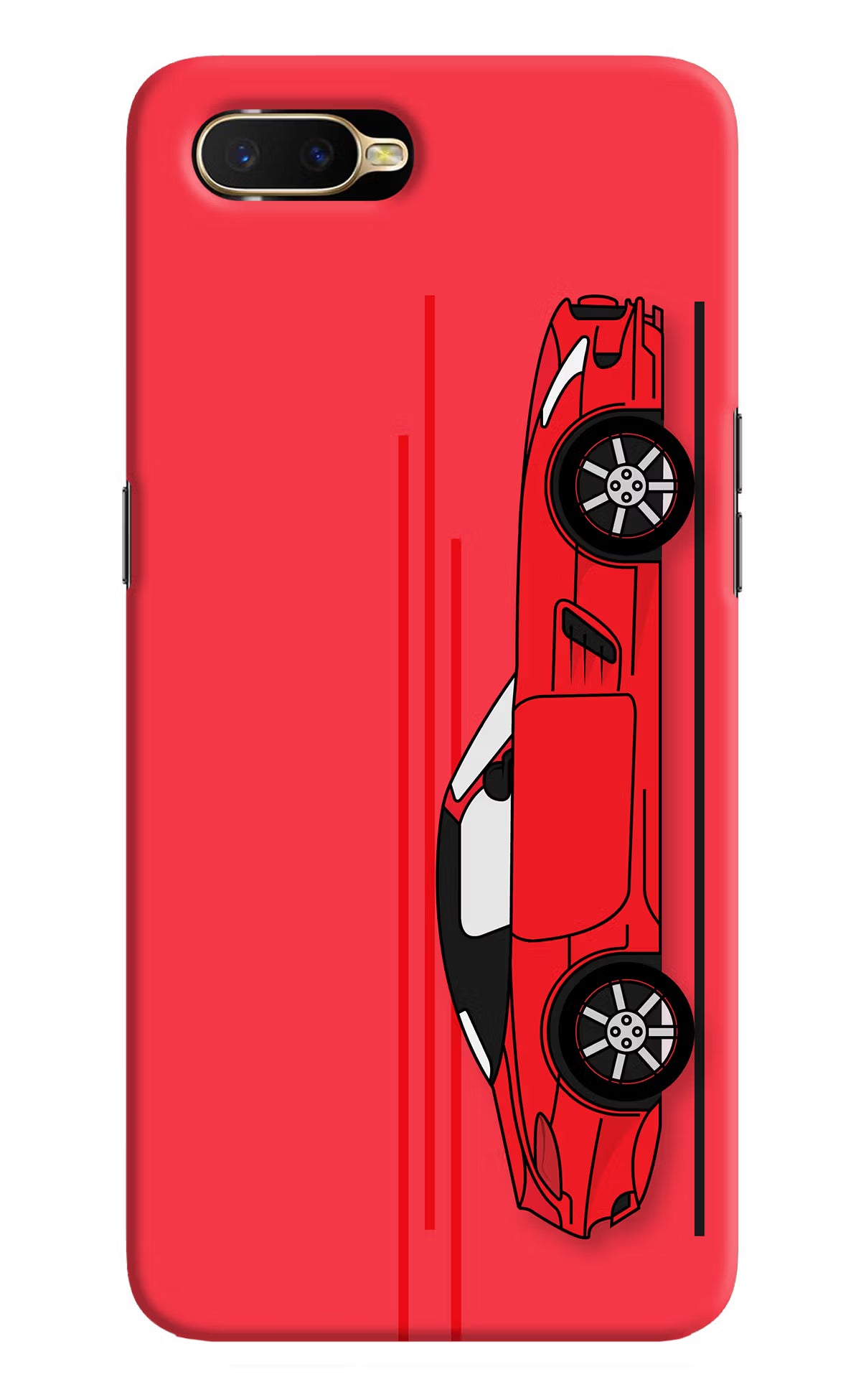 Red Velocity Oppo K1 Hard Case Back Cover by Casekaro