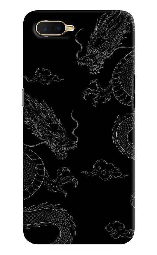 Twin Dragons Oppo K1 Hard Case Back Cover by Casekaro