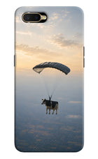 Skydiving Cow Oppo K1 Hard Case Back Cover by Casekaro