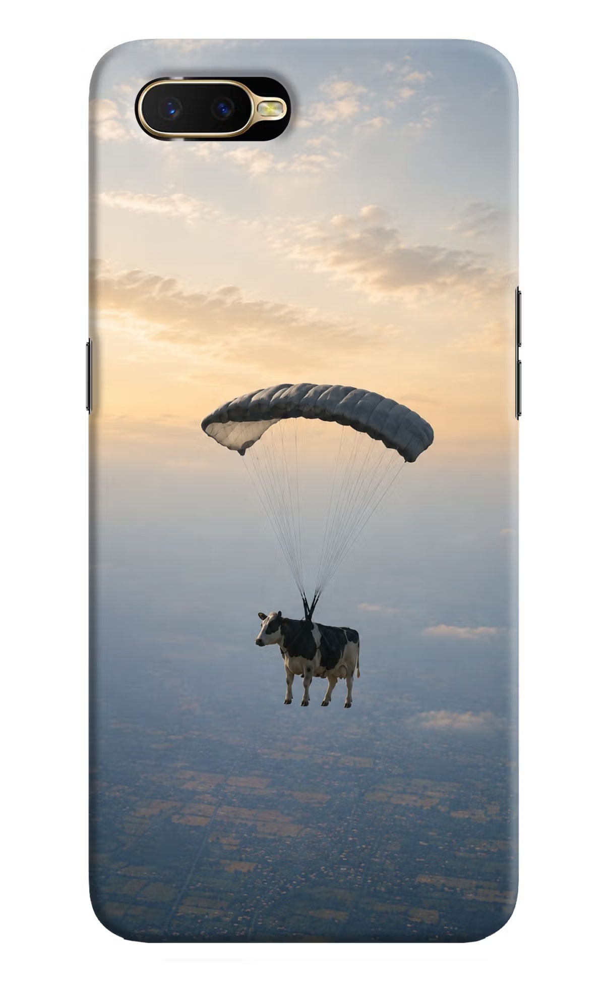 Skydiving Cow Oppo K1 Back Cover