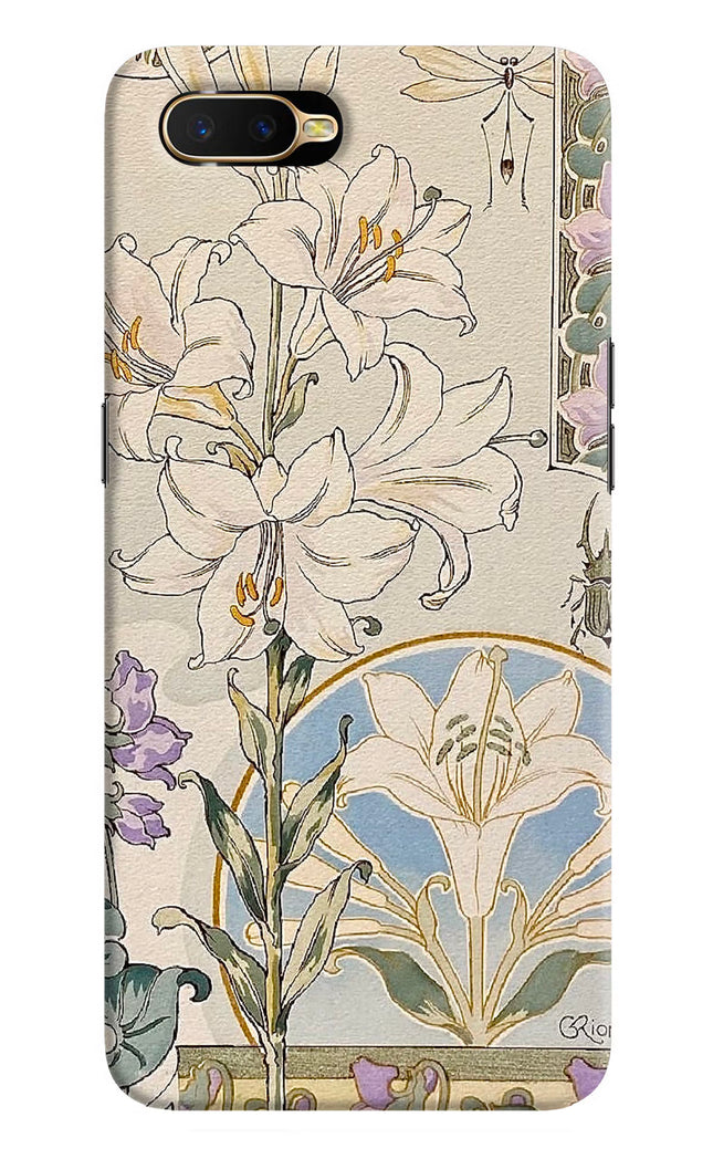 White Lily Oppo K1 Hard Case Back Cover by Casekaro