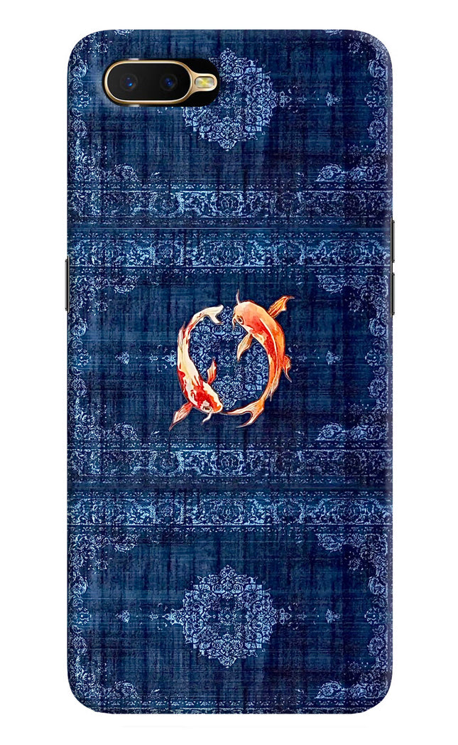 Koi Blue Oppo K1 Hard Case Back Cover by Casekaro