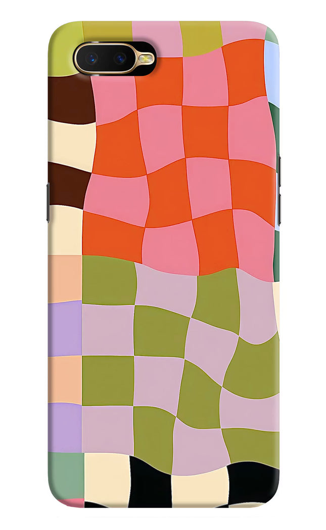 Wavy Grid Oppo K1 Hard Case Back Cover by Casekaro