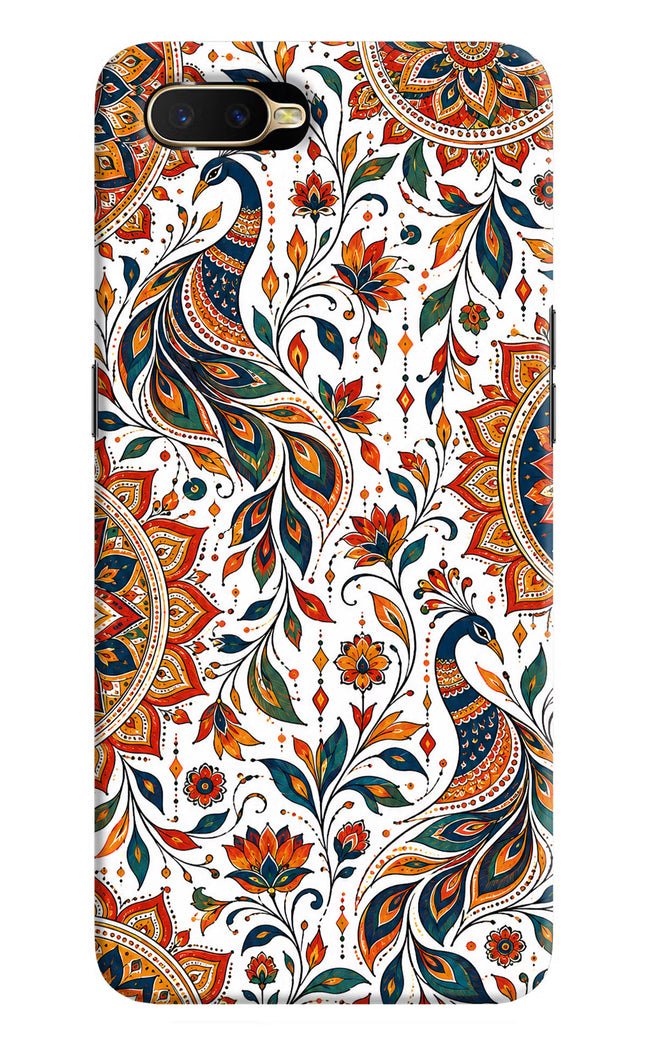 White Mayura Oppo K1 Hard Case Back Cover by Casekaro