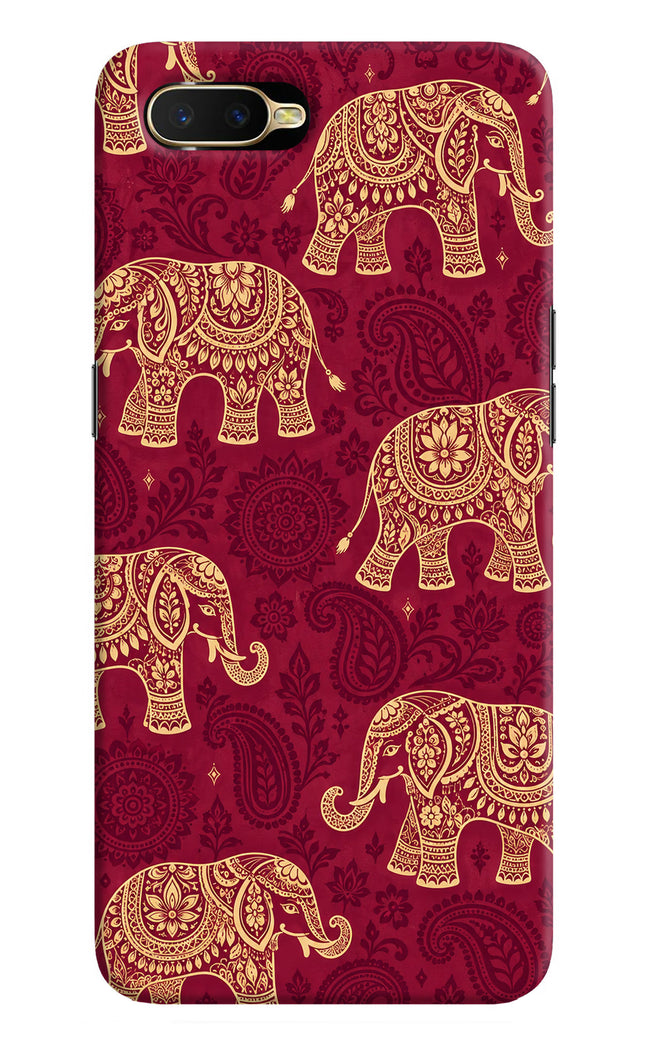 Maroon Elephant Oppo K1 Hard Case Back Cover by Casekaro