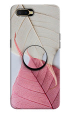 White Pink Leaf Oppo K1 Pop Case by Casekaro