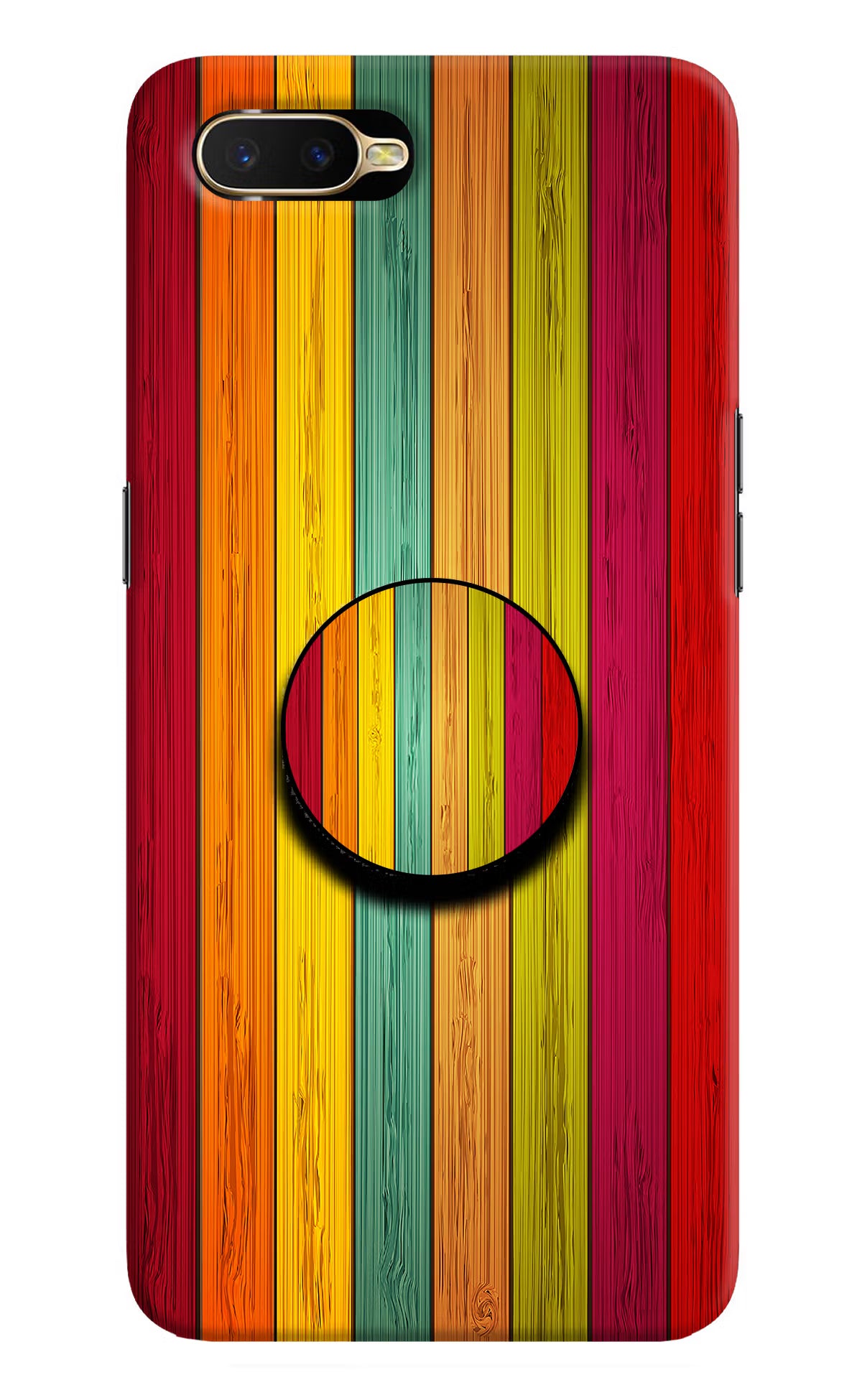 Multicolor Wooden Oppo K1 Pop Case by Casekaro