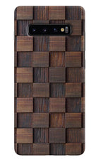 Wooden Cube Design Samsung S10 Plus Hard Case Back Cover by Casekaro
