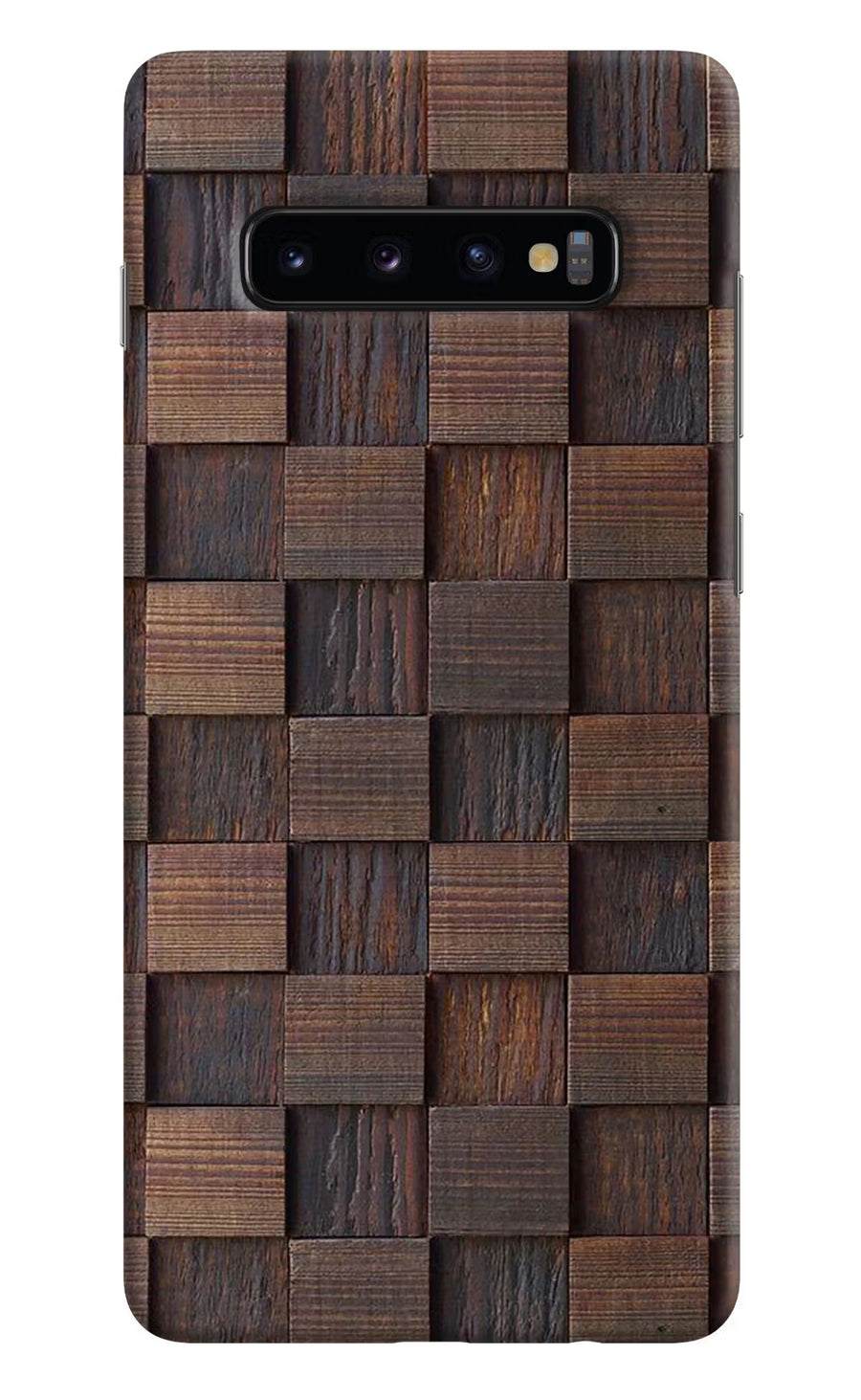 Wooden Cube Design Samsung S10 Plus Back Cover, Hard case