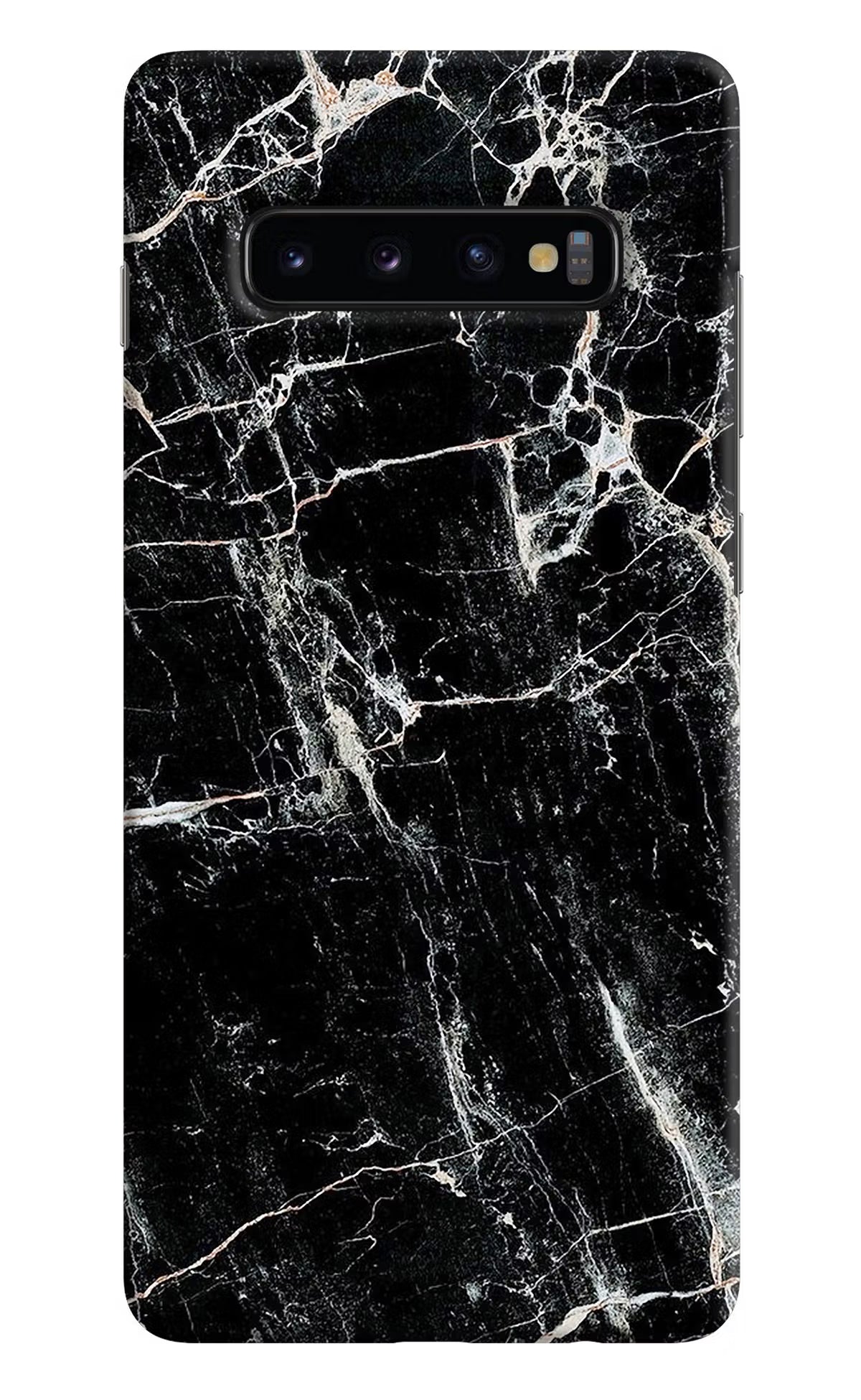 Black Marble Texture Samsung S10 Plus Hard Case Back Cover by Casekaro