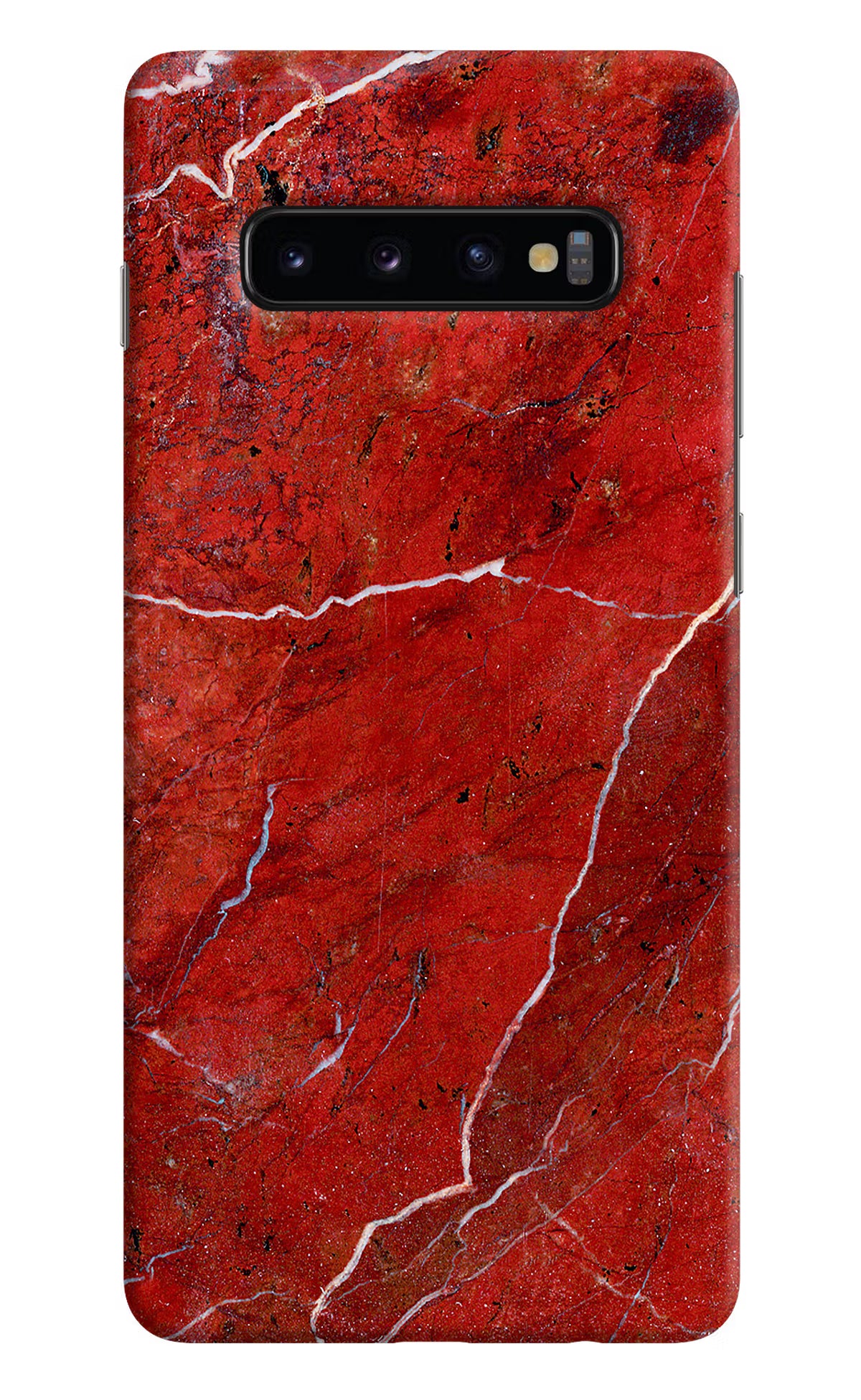 Red Marble Design Samsung S10 Plus Hard Case Back Cover by Casekaro