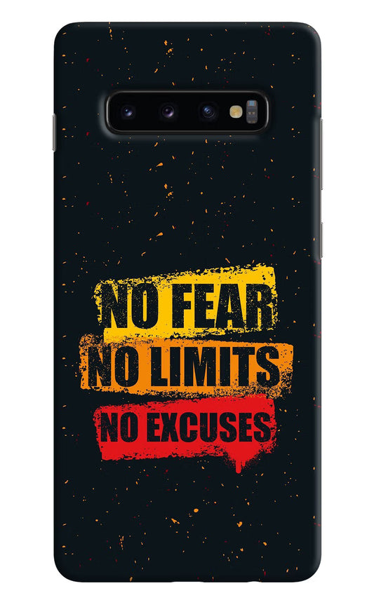 No Fear No Limits No Excuse Samsung S10 Plus Hard Case Back Cover by Casekaro