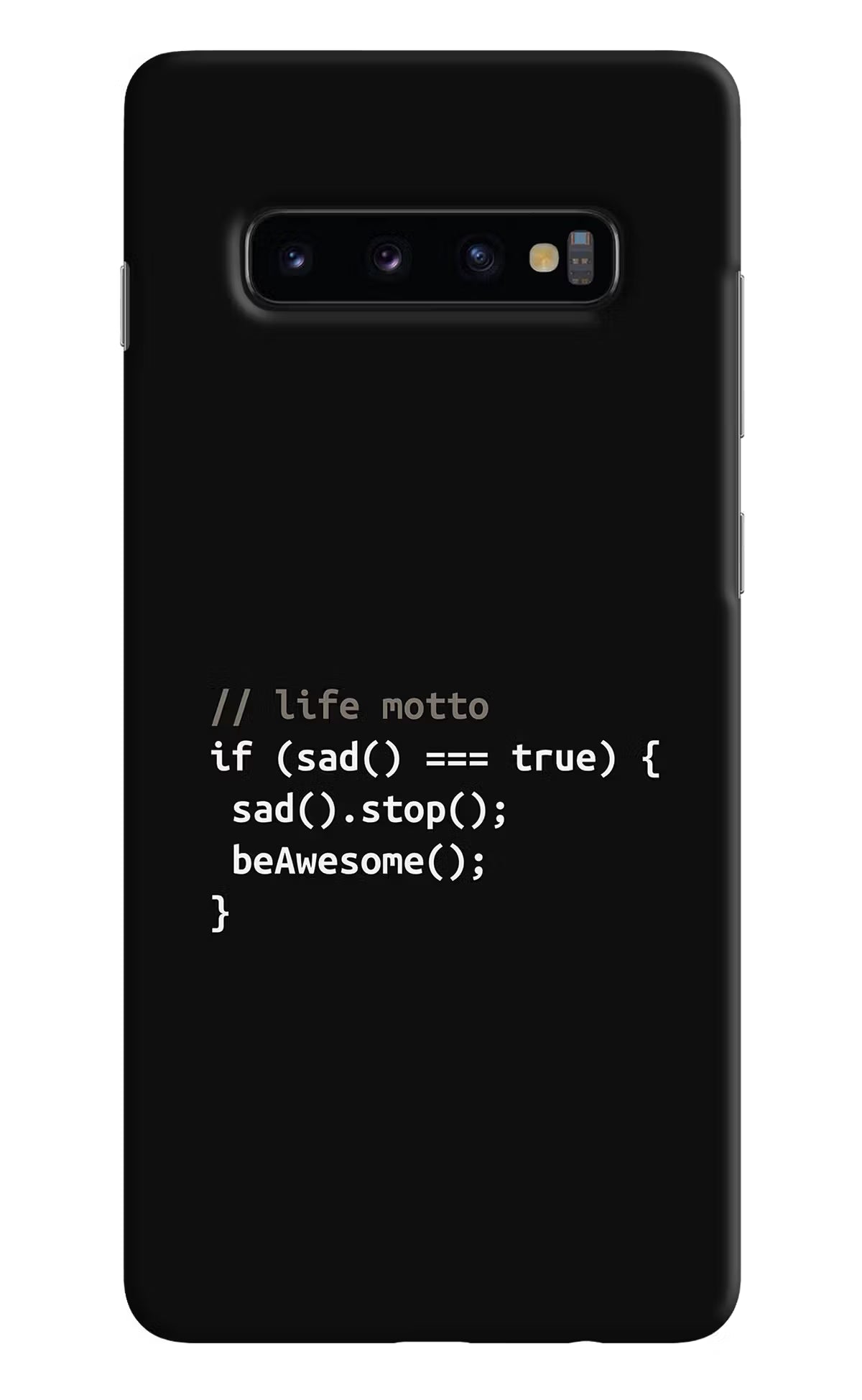 Life Motto Code Samsung S10 Plus Hard Case Back Cover by Casekaro