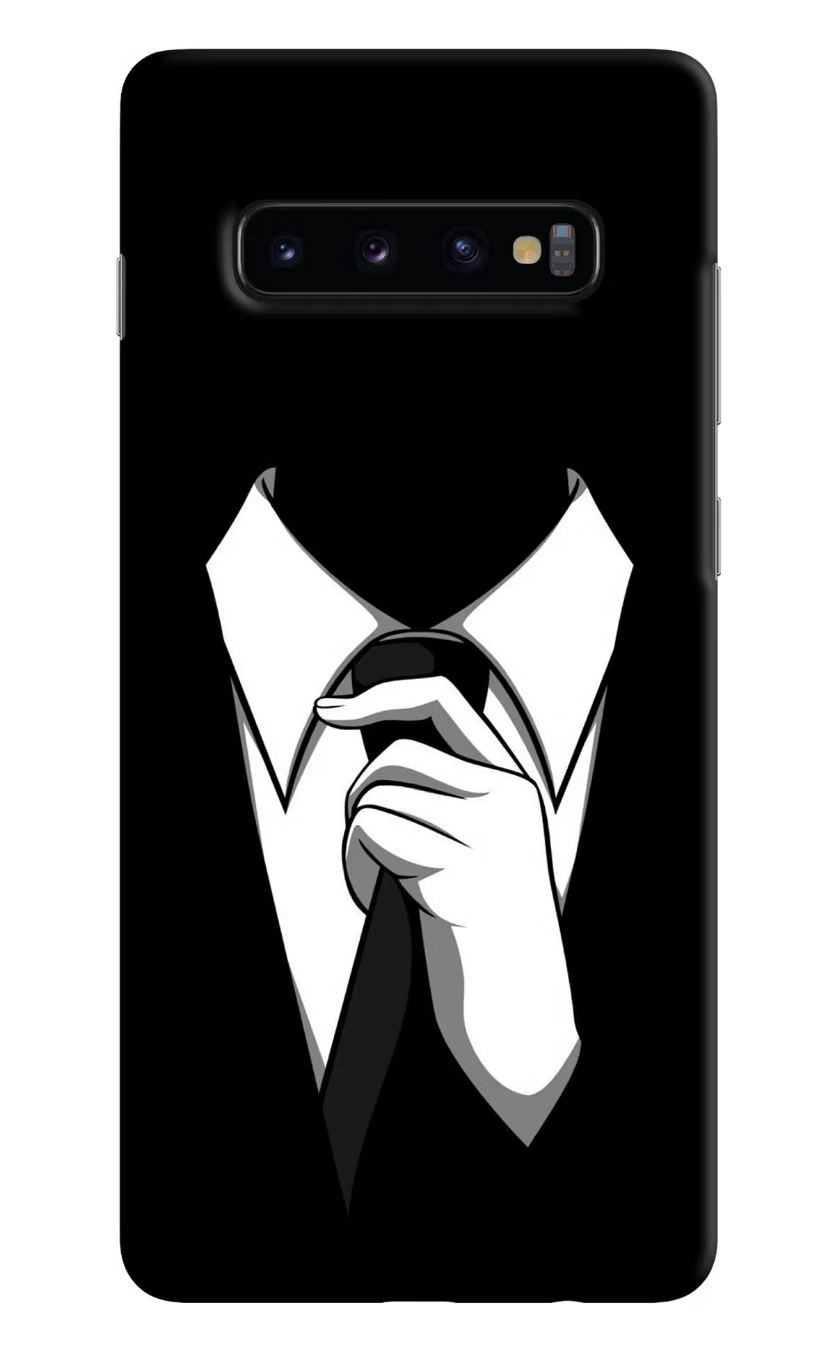 Black Tie Samsung S10 Plus Hard Case Back Cover by Casekaro