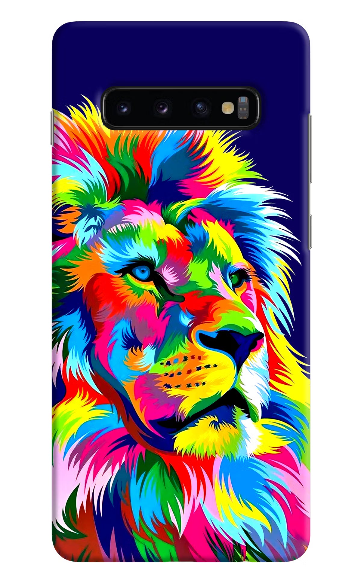 Vector Art Lion Samsung S10 Plus Hard Case Back Cover by Casekaro
