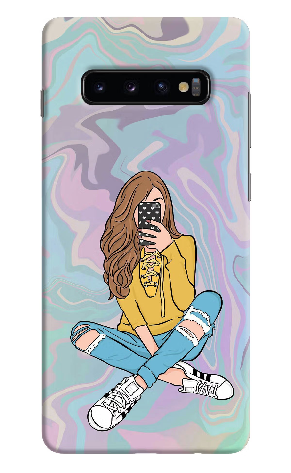 Selfie Girl Samsung S10 Plus Hard Case Back Cover by Casekaro