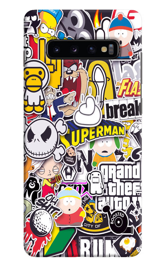 Sticker Bomb Samsung S10 Plus Hard Case Back Cover by Casekaro