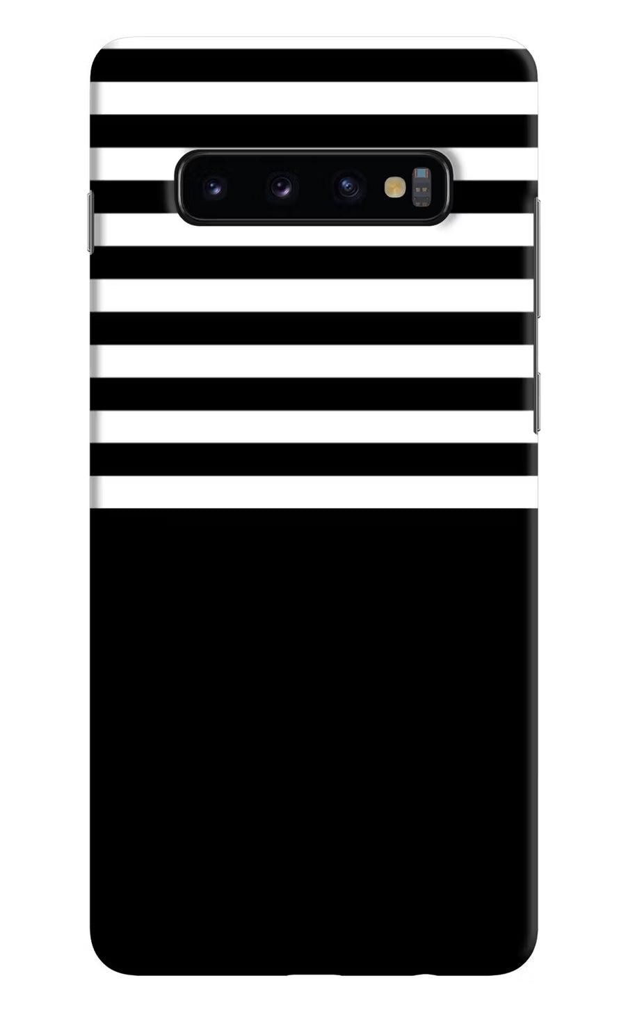 Black and White Print Samsung S10 Plus Back Cover, Hard case