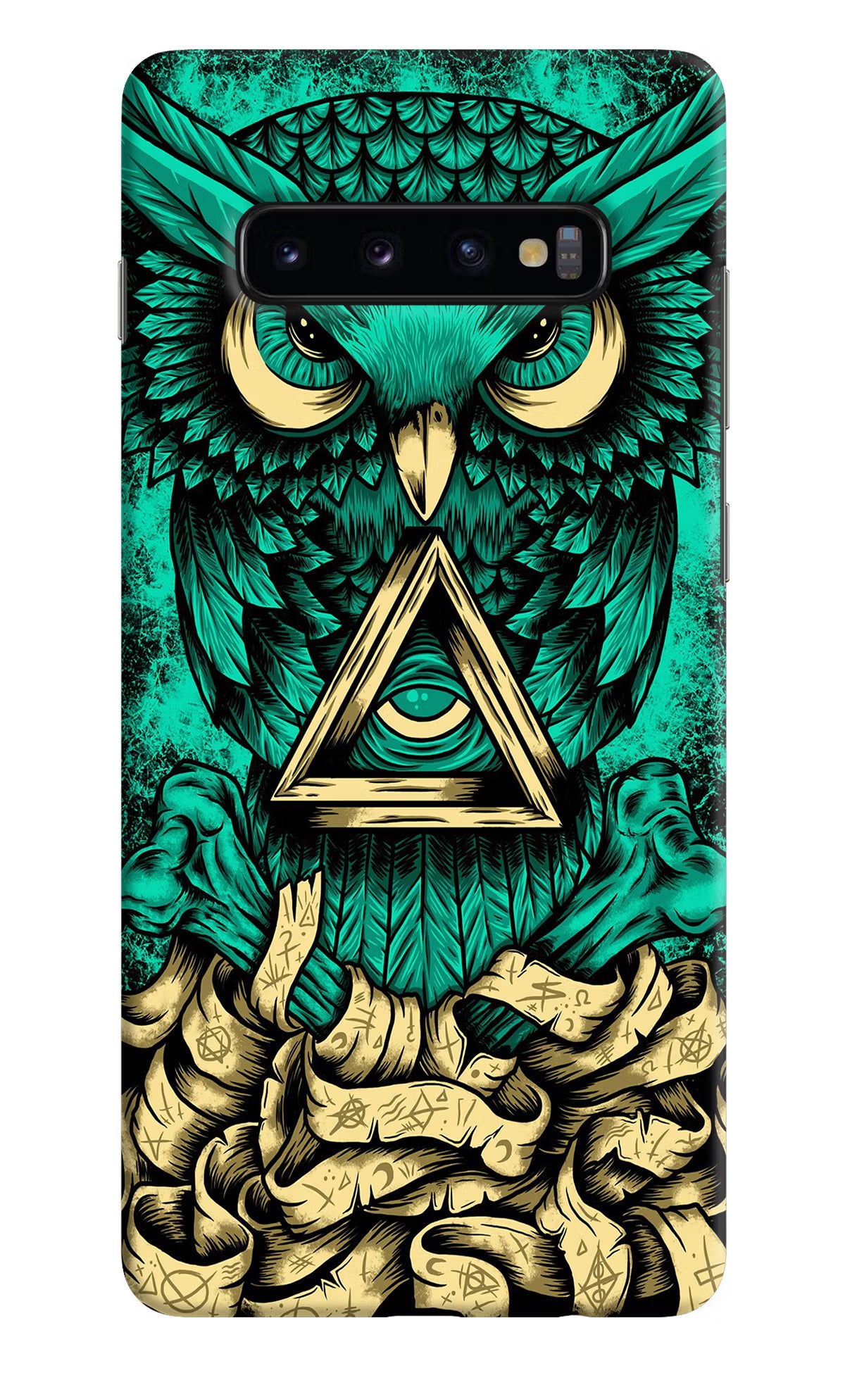 Green Owl Samsung S10 Plus Hard Case Back Cover by Casekaro