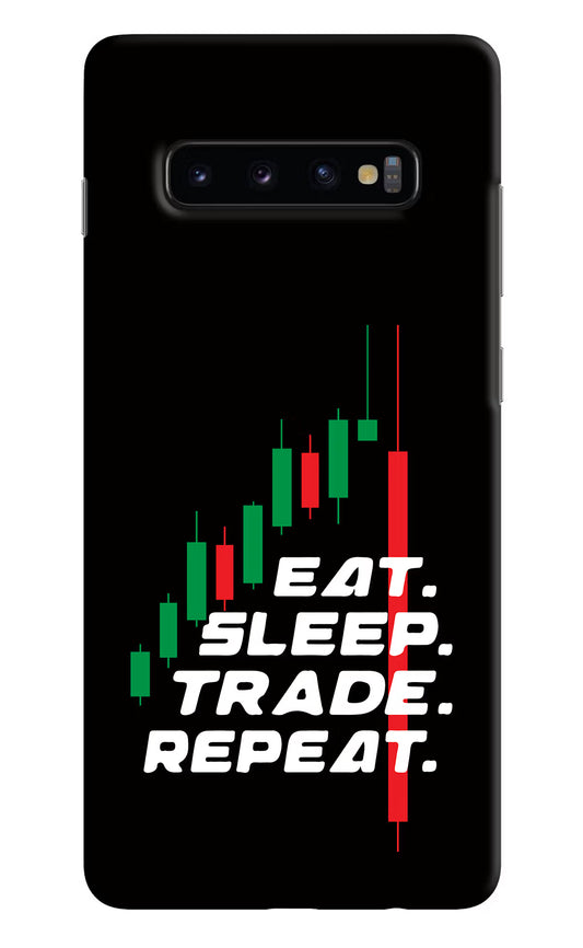 Eat Sleep Trade Repeat Samsung S10 Plus Hard Case Back Cover by Casekaro